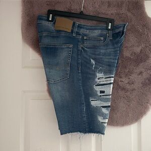 American Eagle Outfitters Blue Denim destroyed Jean shorts